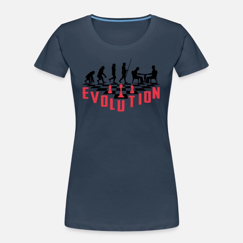 Die Evolution des Schachs Frauen Premium Bio T-Shirt