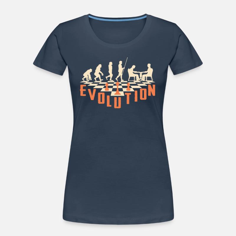 Die Evolution des Schachs Frauen Premium Bio T-Shirt