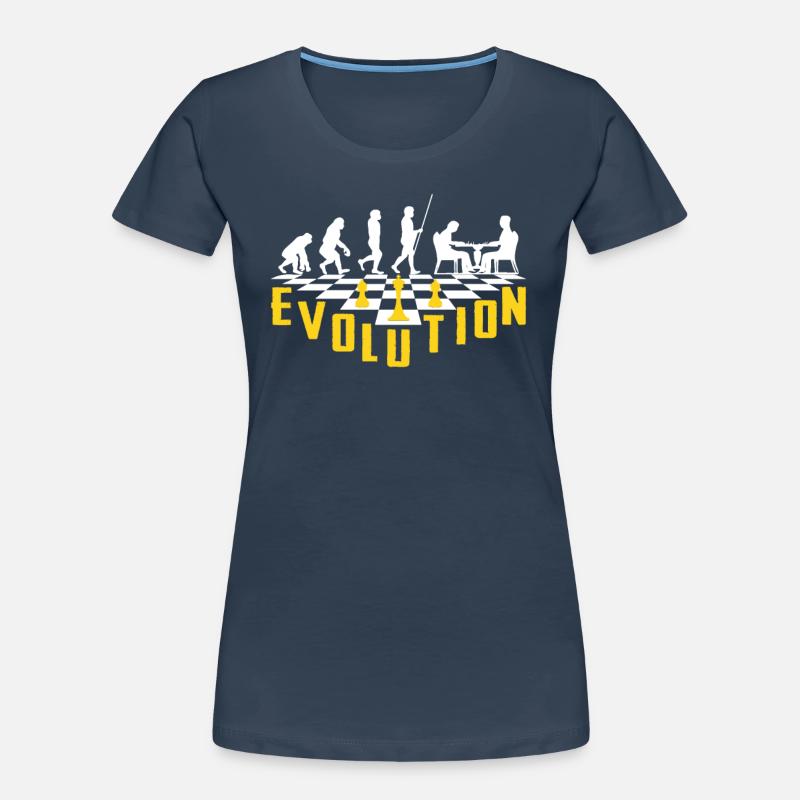 Die Evolution des Schachs Frauen Premium Bio T-Shirt