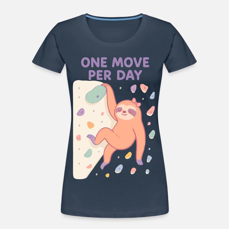 Faultier Bouldern: One Move Per Day Design Frauen Premium Bio T-Shirt