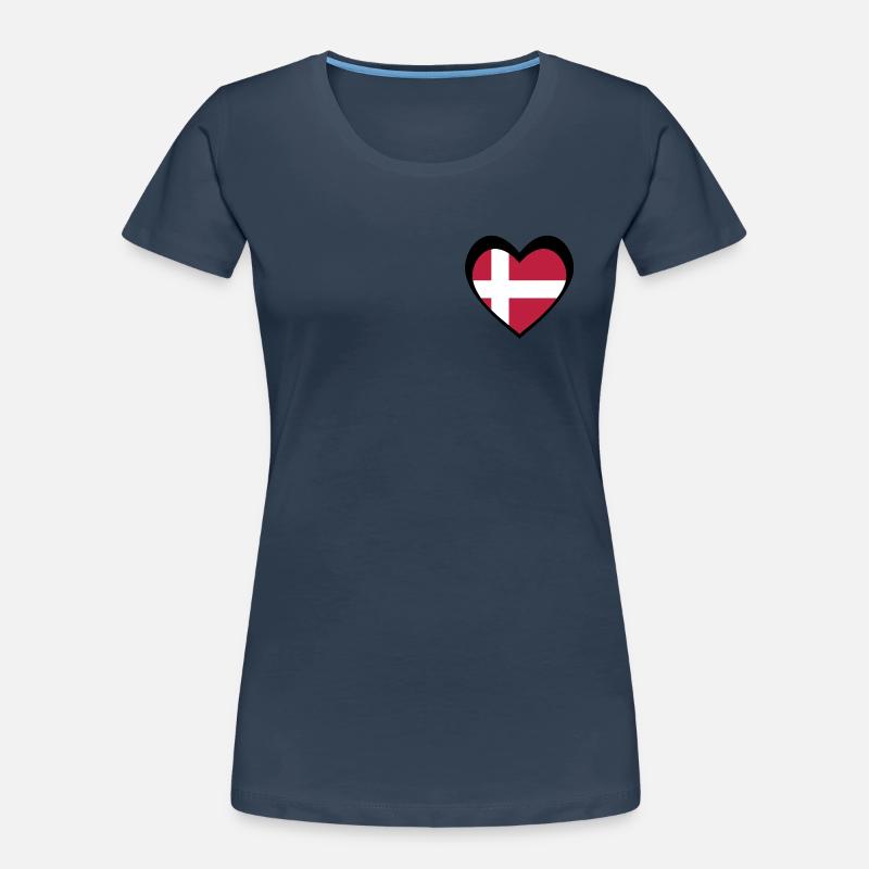 Danmark Sort Hjerte – Kærlighed til Danmark Frauen Premium Bio T-Shirt