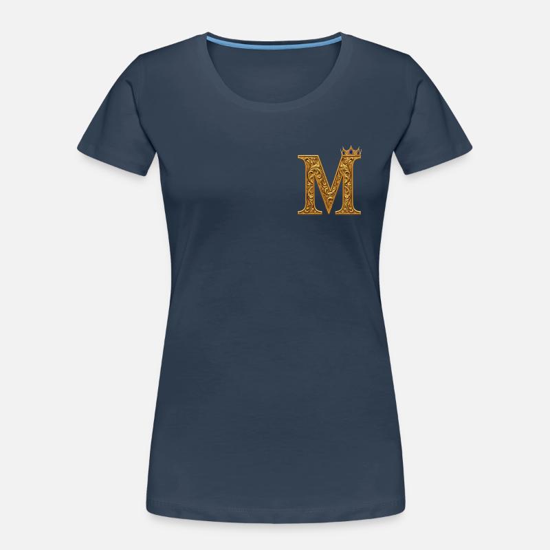 Monogramme M doré baroque T-shirt bio Premium Femme