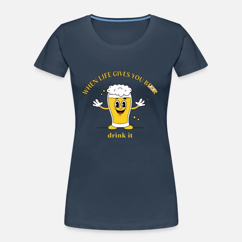 Devise de la bière Devise Cartoon T-shirt bio Premium Femme