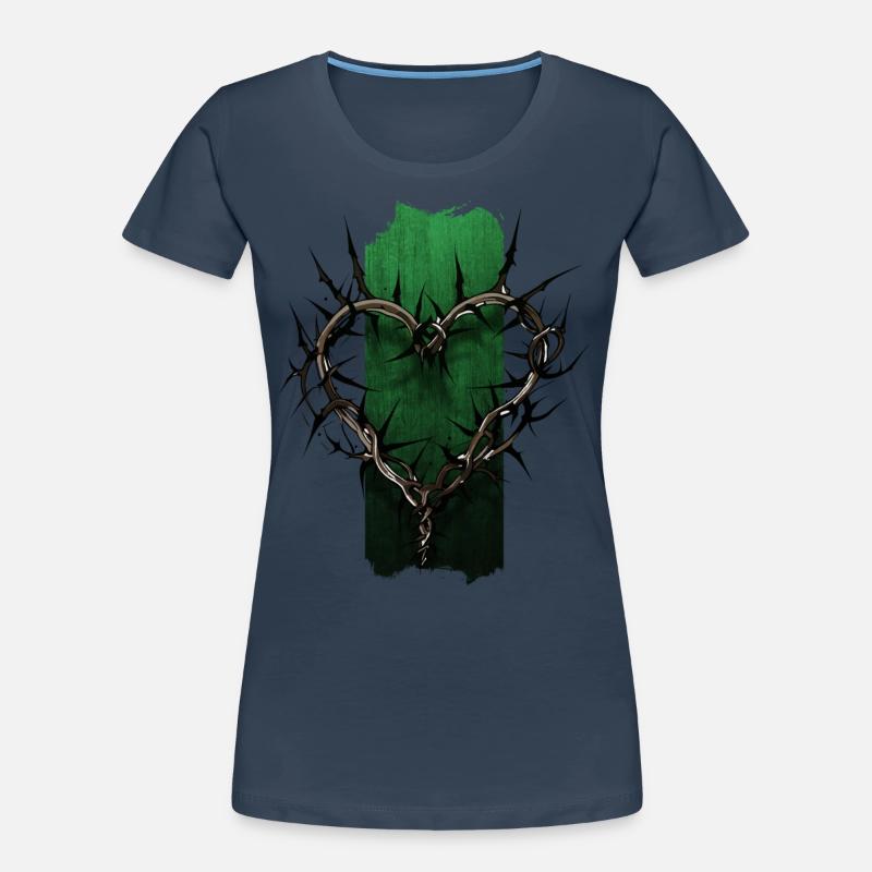 Dévotion épineuse : branche d’épine en forme de cœur T-shirt bio Premium Femme