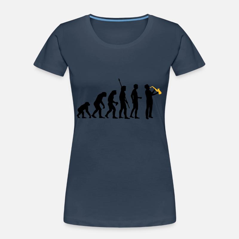 evolution_saxophon_a_2 Frauen Premium Bio T-Shirt