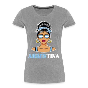Drapeau Argentine Femme Argentine - T-shirt bio Premium Femme -  - Devant - Mia (176cm)