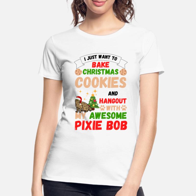 Noël Pixiebob chat cuisson des biscuits avec chat T-shirt bio Premium Femme