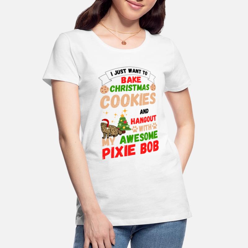 Noël Pixiebob chat cuisson des biscuits avec chat T-shirt bio Premium Femme