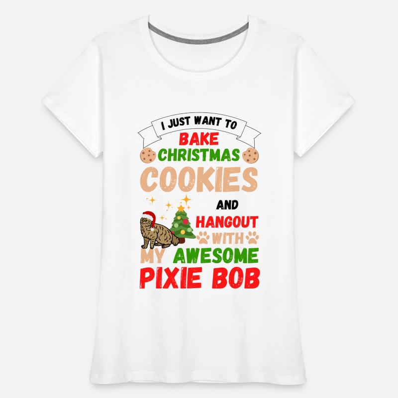 Noël Pixiebob chat cuisson des biscuits avec chat T-shirt bio Premium Femme