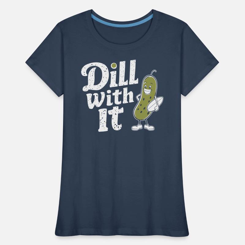 Concombre avec ça - Concombre de dessin animé drôle T-shirt bio Premium Femme