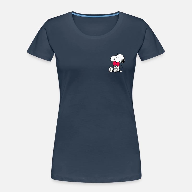 Peanuts Snoopy mit Herz - Frauen Premium Bio T-Shirt - 