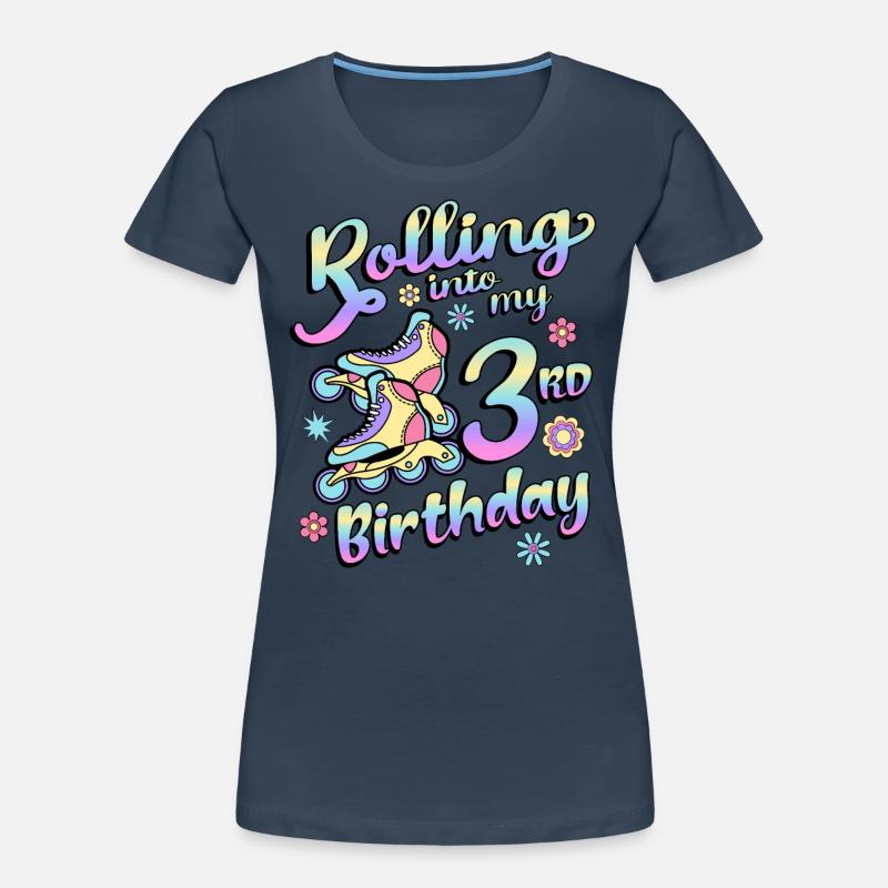 Rolling Into My 3rd Birthday Roller Skater Inline Women's Premium Organic T-Shirt