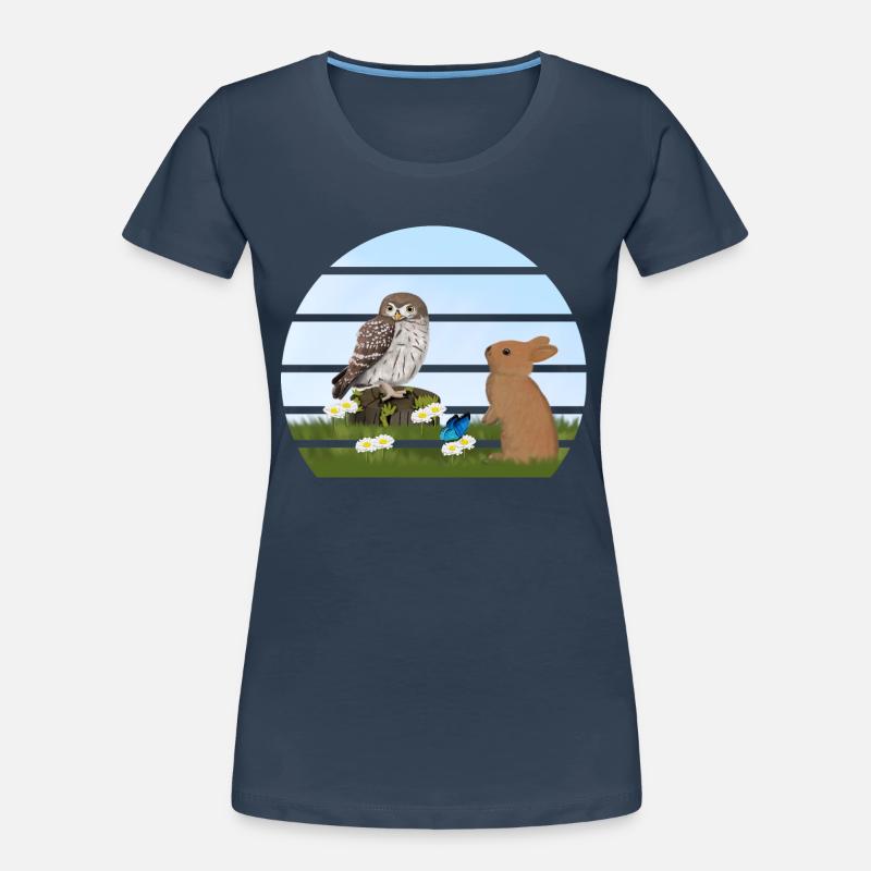 Owl Bird Rabbit Easter Spring Easter Women's Premium Organic T-Shirt