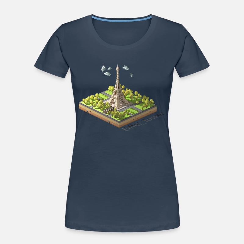 Geometric low poly Eiffel Tower Women's Premium Organic T-Shirt