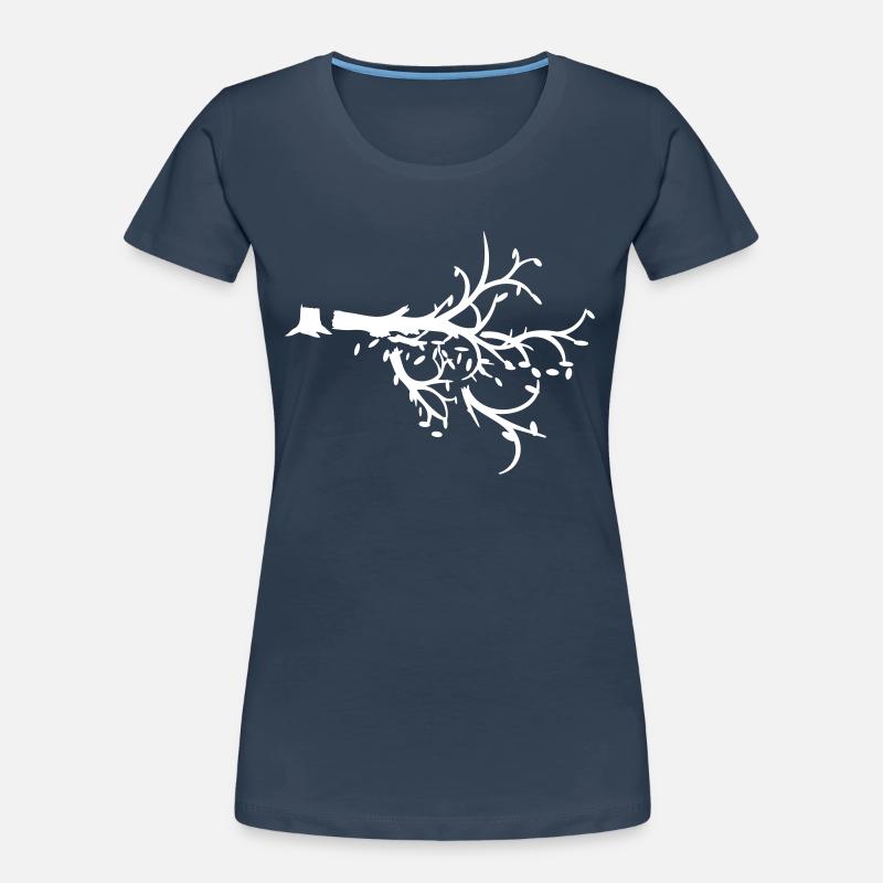 Felled Lumberjack Tree Forest Sapling Silhouette Women's Premium Organic T-Shirt
