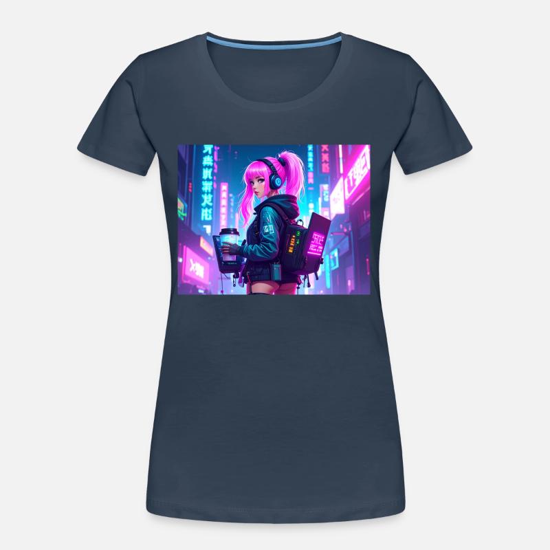 Cyber DJ Coder – Beats, Bytes & Blinks Frauen Premium Bio T-Shirt