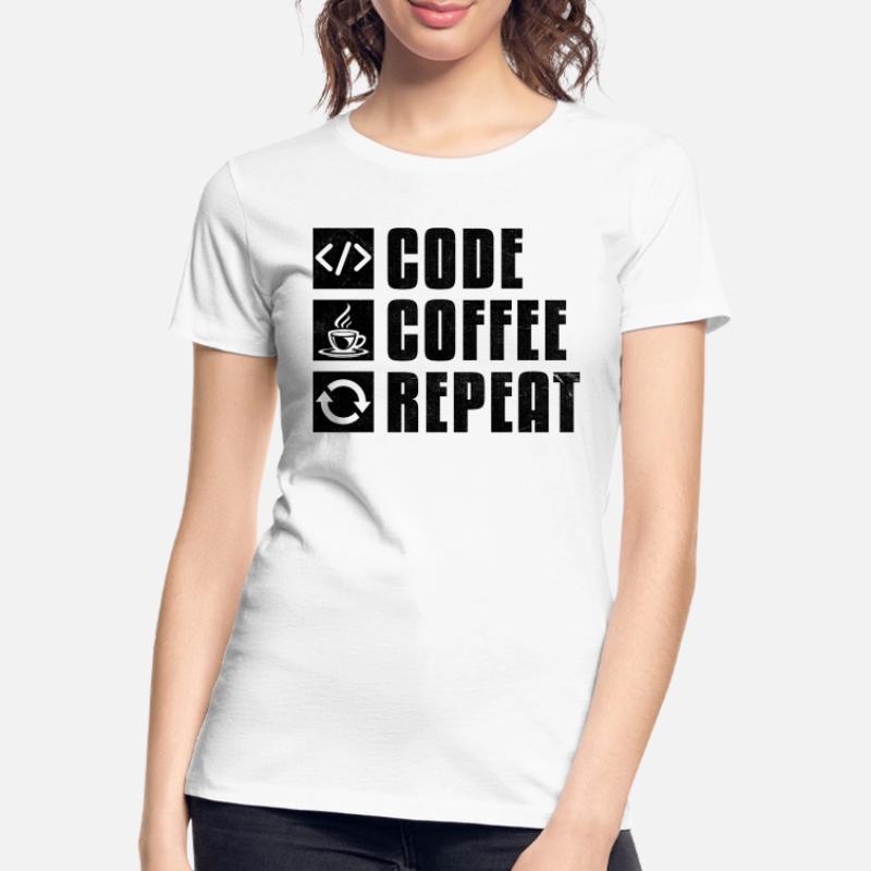 Kaffee-Codierung Programmierer Programmierer Entwickler Nerd Coff Frauen Premium Bio T-Shirt