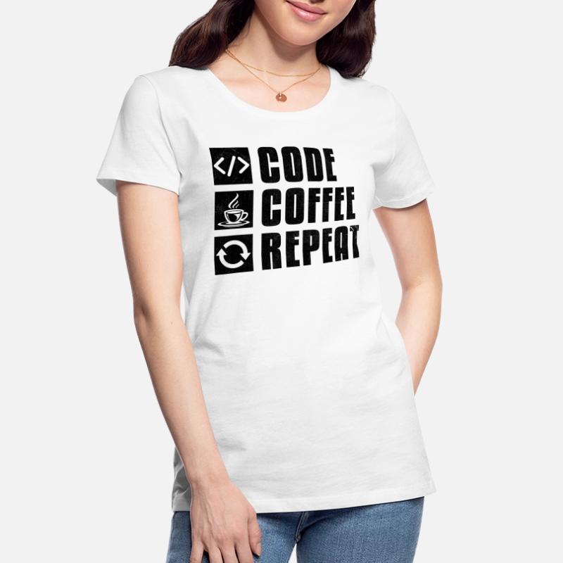 Café Codage Programmeur Codeur Développeur Nerd Coff T-shirt bio Premium Femme