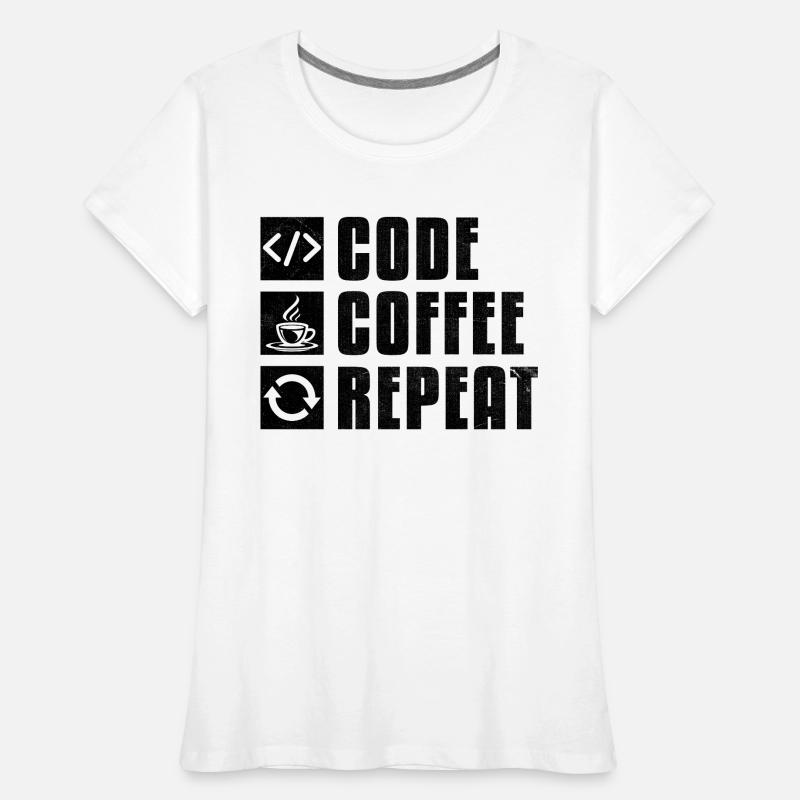 Kaffee-Codierung Programmierer Programmierer Entwickler Nerd Coff Frauen Premium Bio T-Shirt
