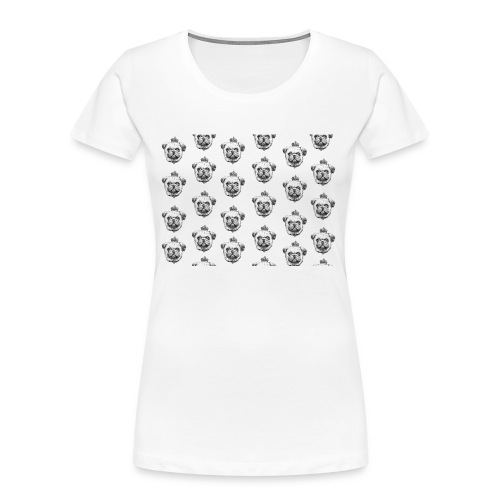 Mops mit Krone Muster Maske Hund - Frauen Premium Bio T-Shirt