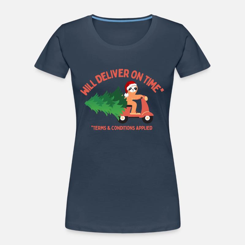 Sloth Will Deliver Christmas Tree On Time Women's Premium Organic T-Shirt
