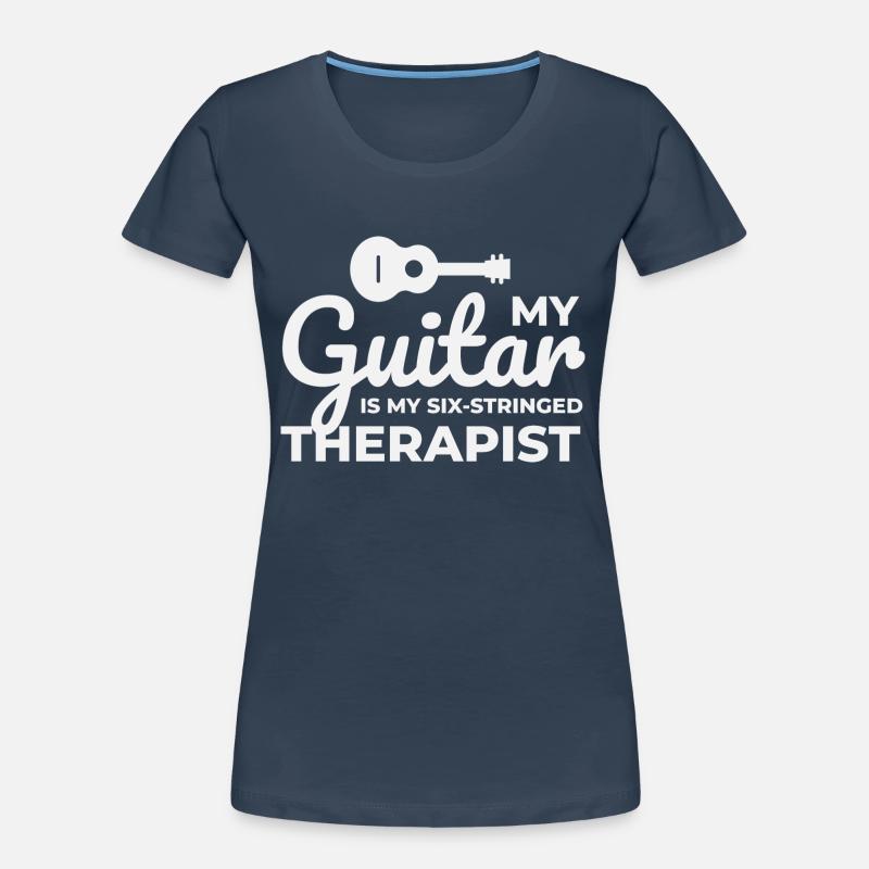 Six-Stringed Therapy: Celebrating the Guitar Women's Premium Organic T-Shirt