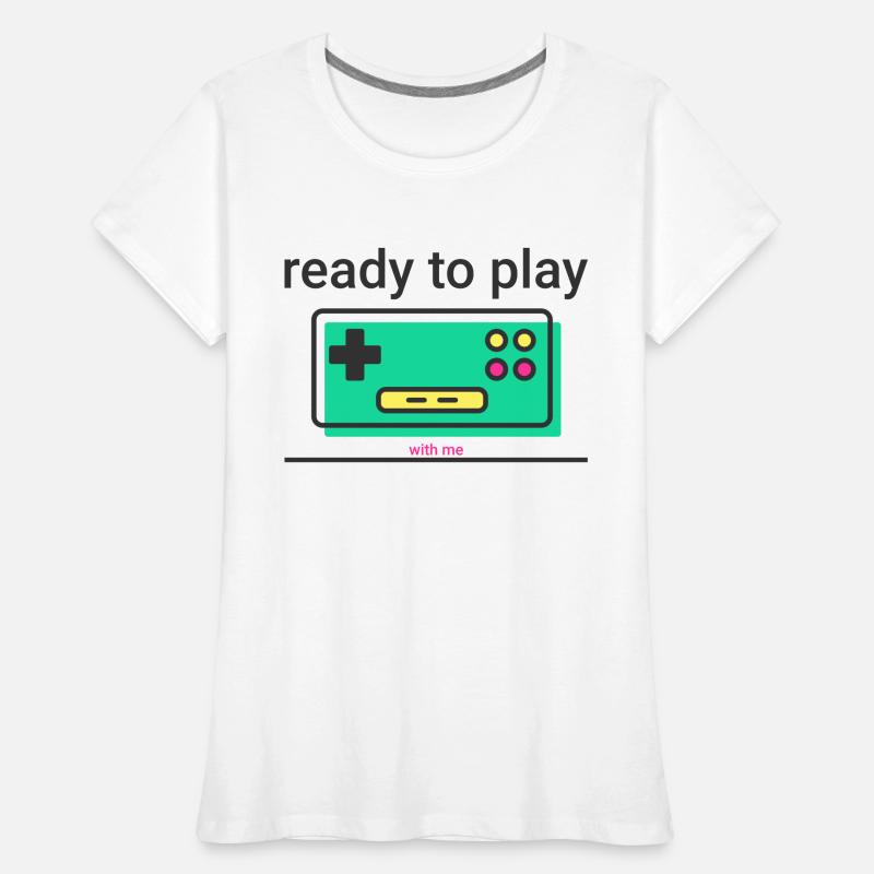 ready to play: retro Game Controller mit Statement Frauen Premium Bio T-Shirt