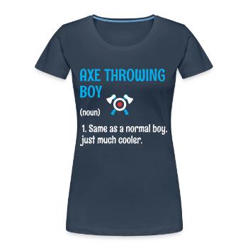 Axe Throwing Boy Definition Target Hatchet Thrower - Women's Premium Organic T-Shirt -  - Front - Mia (176cm)