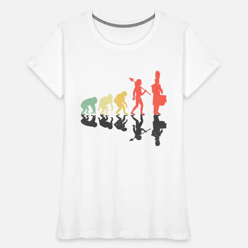 Drum Corps Evolution Marching Band Drum Music Perc Frauen Premium Bio T-Shirt