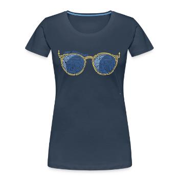 Laby Sonnenbrille 1 - Frauen Premium Bio T-Shirt - Navy - Vorne - Mia (176cm)