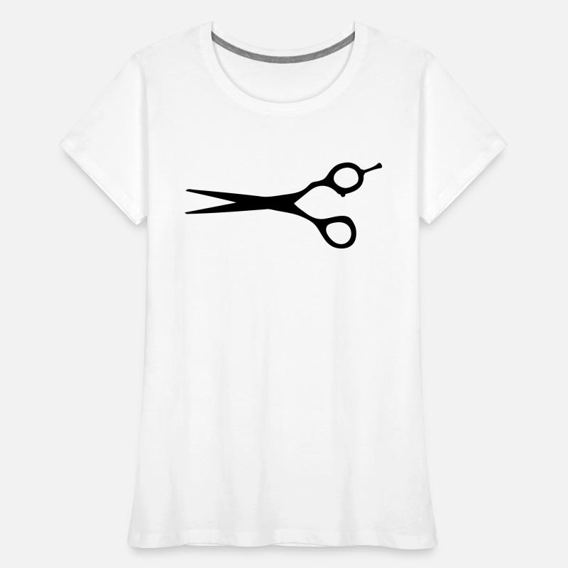 ciseaux coiffure coiffeur coiffeuse dessin T-shirt bio Premium Femme