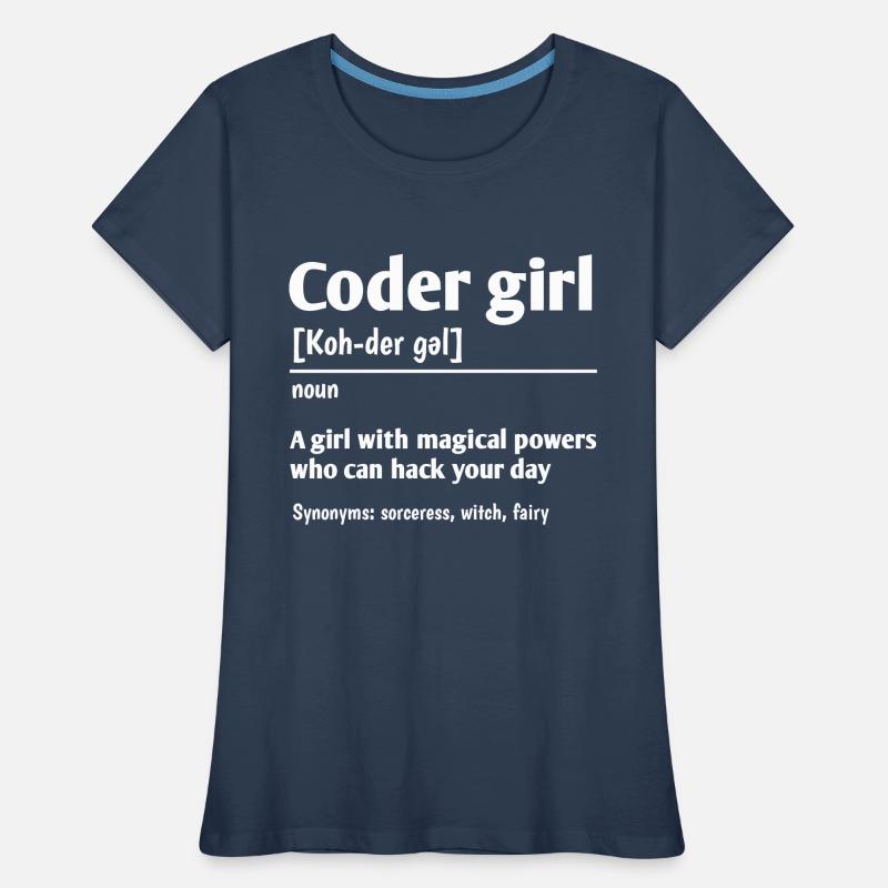 Coder Girl Definition Noun Software Developer Prog Frauen Premium Bio T-Shirt