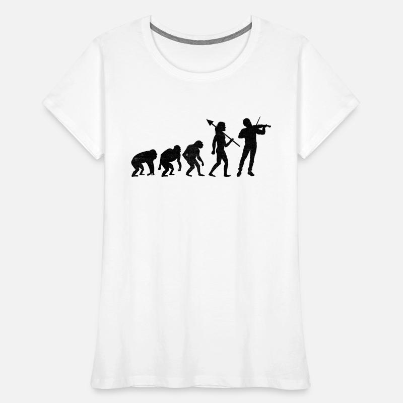 Evolution Violon Instrument Violoniste Viole de gambe T-shirt bio Premium Femme