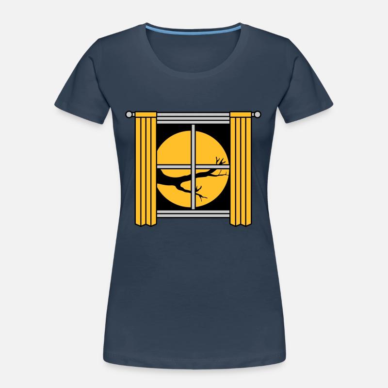 Moon Night Tree Window Women's Premium Organic T-Shirt