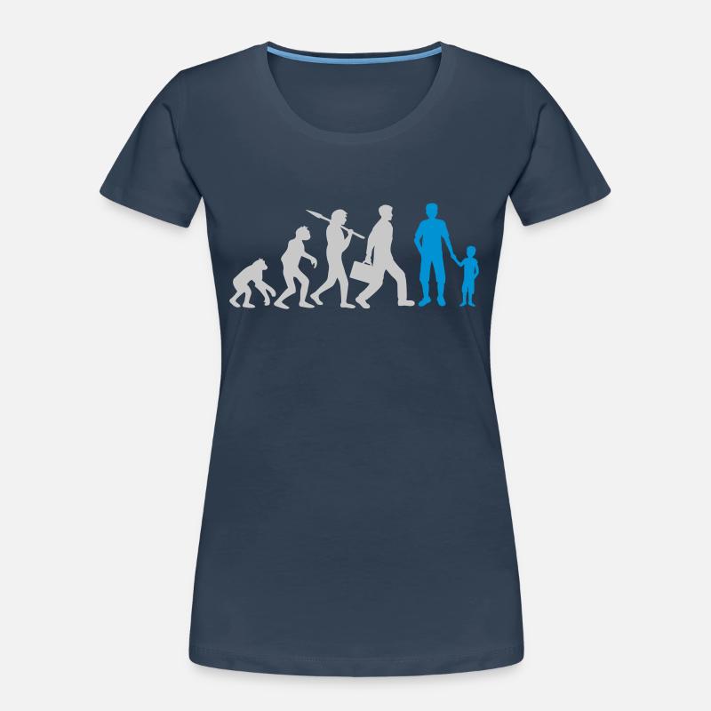 Junge Papa Evolution Kind Frauen Premium Bio T-Shirt
