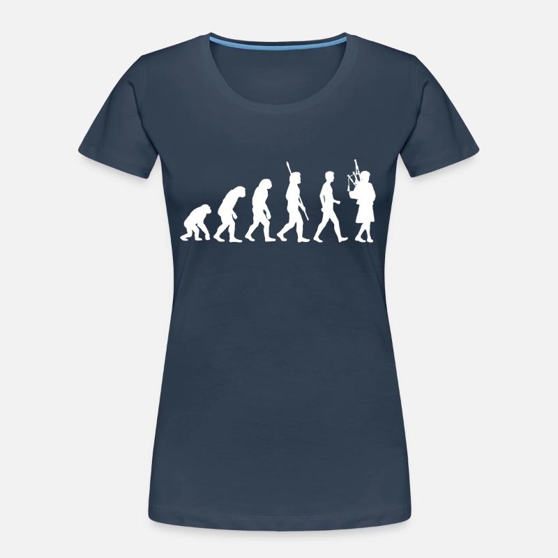 Cornemuse Évolution Écosse Musique Cornemuseur T-shirt bio Premium Femme