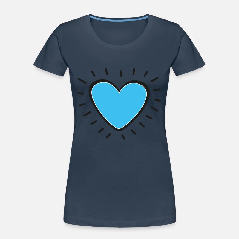 Herz hellblau Frauen Premium Bio T-Shirt