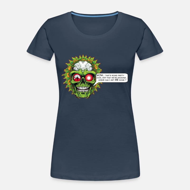 Marihuana - Comic Schädel Frauen Premium Bio T-Shirt