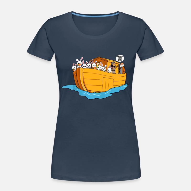 Noah Arche Boot Hasen Frauen Premium Bio T-Shirt