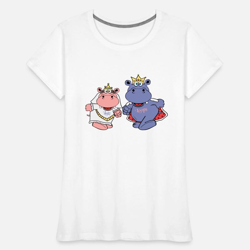 nilpferd hochzeit braut bräutigam ehe geschenk Frauen Premium Bio T-Shirt