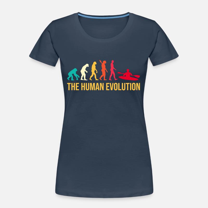 Evolution Graphic Kayaking Canoe Rowing Rower Padd Frauen Premium Bio T-Shirt