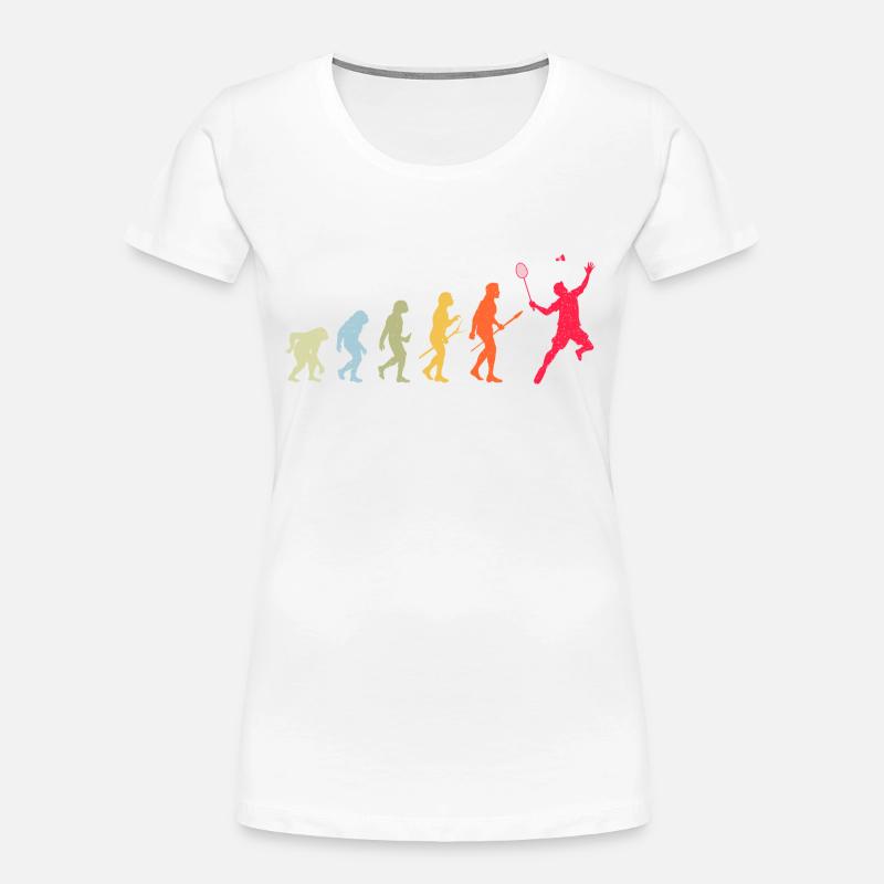 Badminton Evolution - Frauen Premium Bio T-Shirt - Weiß