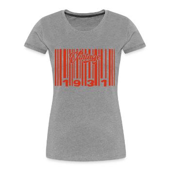 Vintage 1931 Born In 1931 94 Years Bar Code Anniversai - Women's Premium Organic T-Shirt -  - Front - Mia (176cm)