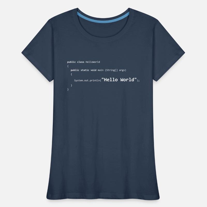 JAVA Hello World Frauen Premium Bio T-Shirt