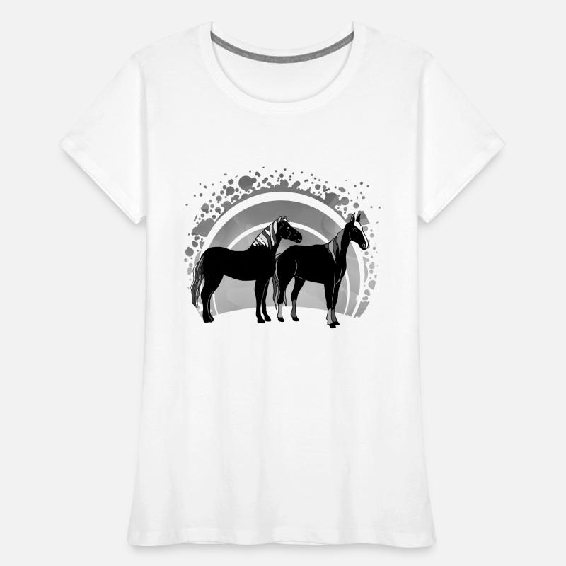Pferde Frauen Premium Bio T-Shirt