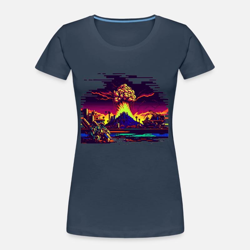 When the atomic bomb explodes in 8 bits Women's Premium Organic T-Shirt