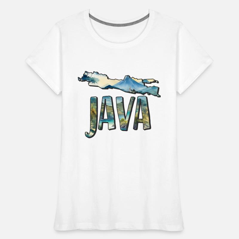 Watercolor Map Java Women's Premium Organic T-Shirt