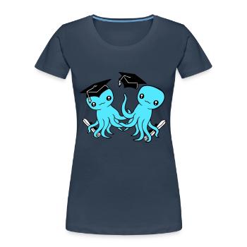 2 Octopus a réussi deux études secondaires - T-shirt bio Premium Femme -  - Devant - Mia (176cm)