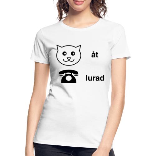 Katt åt telefon - Ekologisk premium-T-shirt dam