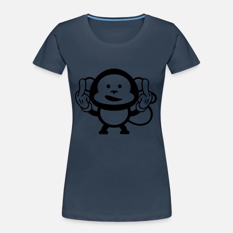 monkey middle finger design Frauen Premium Bio T-Shirt